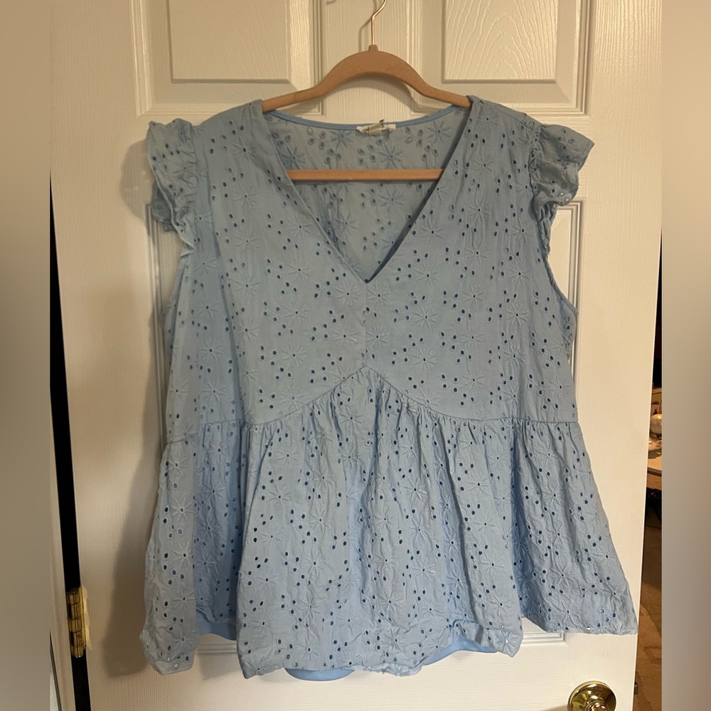 Chic Soul Plus Light Blue Top - 2X